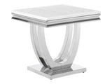 Kerwin White & Chrome End Table - Ornate Home