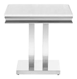 Kerwin White & Chrome End Table - Ornate Home