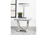 Kerwin White & Chrome End Table - Ornate Home