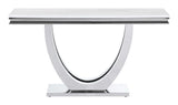 Kerwin White & Chrome Sofa Table - Ornate Home