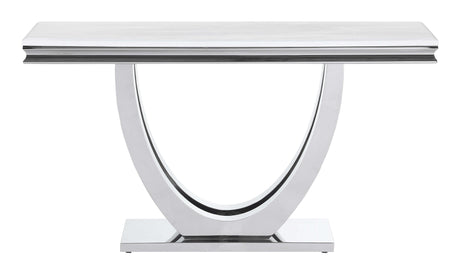 Kerwin White & Chrome Sofa Table - Ornate Home