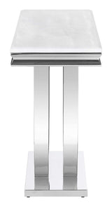Kerwin White & Chrome Sofa Table - Ornate Home