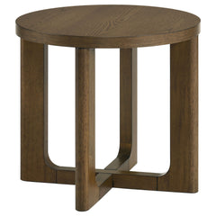 Kessler Brown 2-piece Round Sculptural Wood Coffee Table Set - Ornate Home