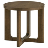 Kessler Brown 3-piece Round Sculptural Wood Coffee Table Set - Ornate Home