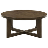 Kessler Brown 3-piece Round Sculptural Wood Coffee Table Set - Ornate Home