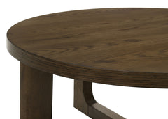 Kessler Brown Round Sculptural Wood Coffee Table - Ornate Home