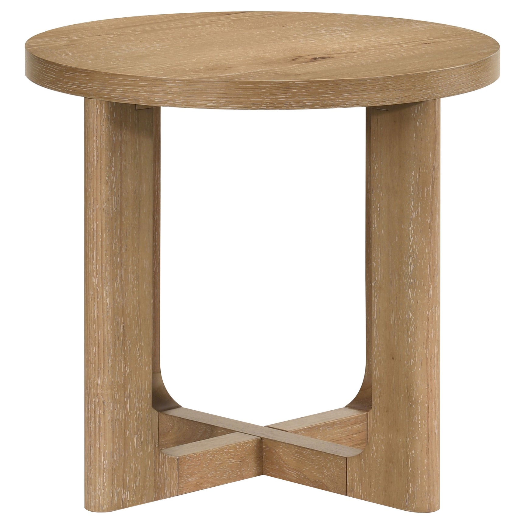 Kessler Light Oak 2-piece Round Sculptural Wood Coffee Table Set - Ornate Home