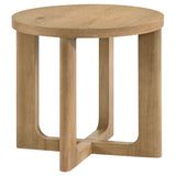 Kessler Light Oak 3-piece Round Sculptural Wood Coffee Table Set - Ornate Home