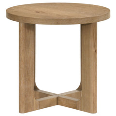 Kessler Light Oak 3-piece Round Sculptural Wood Coffee Table Set - Ornate Home
