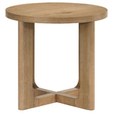 Kessler Light Oak 3-piece Round Sculptural Wood Coffee Table Set - Ornate Home