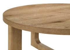 Kessler Light Oak Round Sculptural Wood Coffee Table - Ornate Home