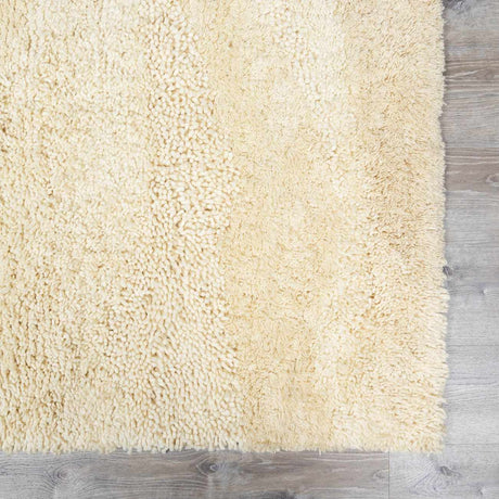 Kettering Solid Cream Wool Shag Rug - Ornate Home