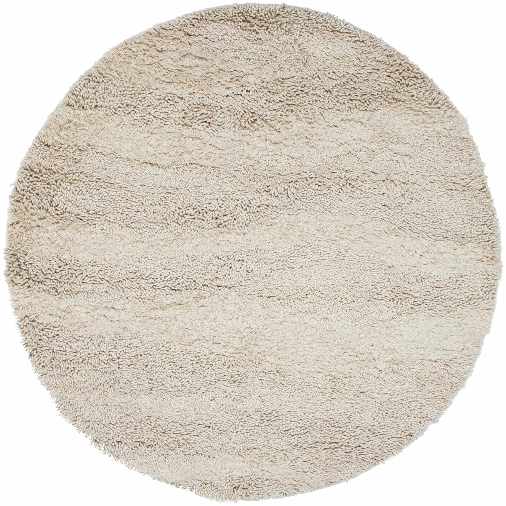Kettering Solid Cream Wool Shag Rug - Ornate Home