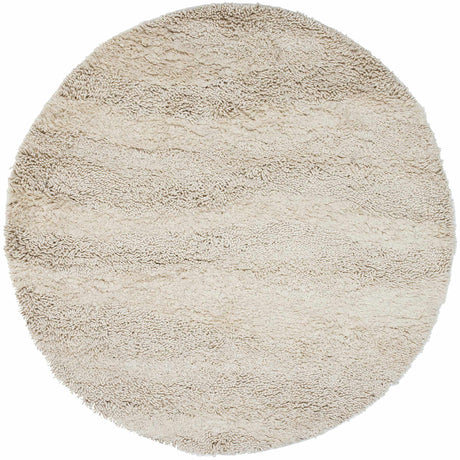 Kettering Solid Cream Wool Shag Rug - Ornate Home