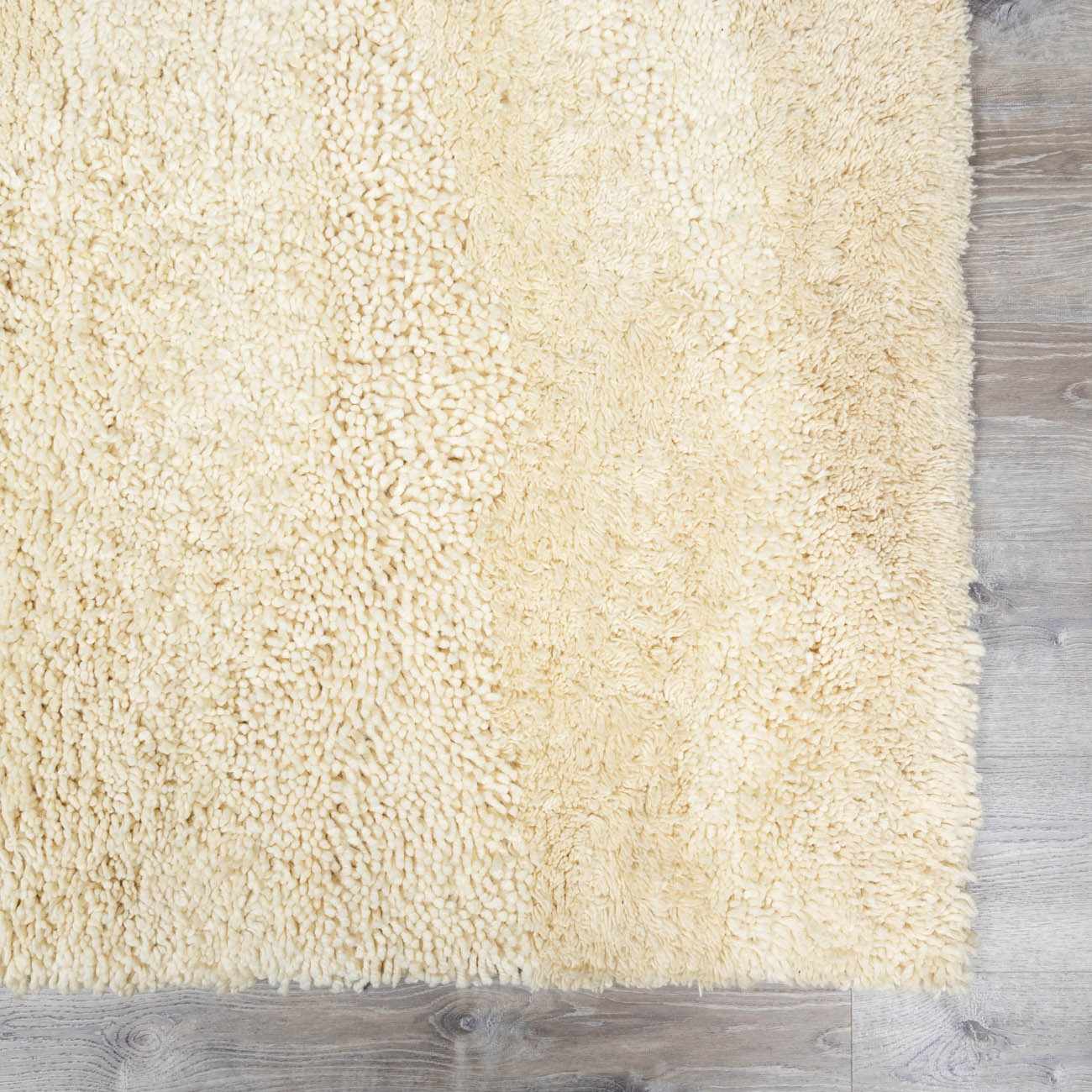 Kettering Solid Cream Wool Shag Rug - Ornate Home