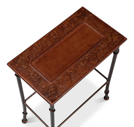 Kew Gardens Brown Leather Nesting Tables - Ornate Home