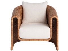 Key Largo Nomad Snow/Fishbone Weave Rattan Lounge Chair - Ornate Home