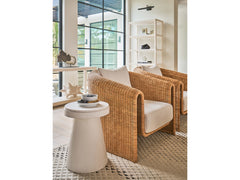 Key Largo Nomad Snow/Fishbone Weave Rattan Lounge Chair - Ornate Home
