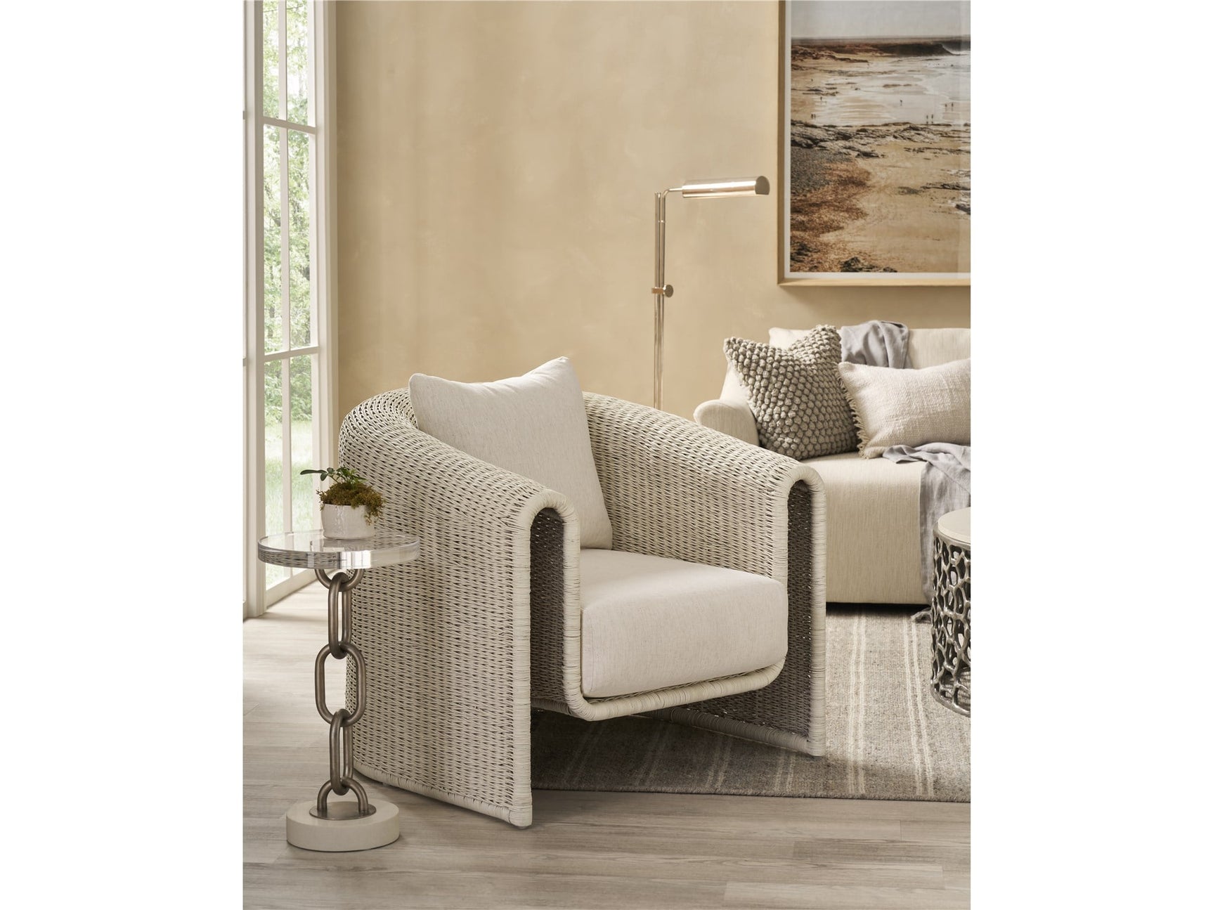 Key Largo Nomad Snow/White Lounge Chair - Ornate Home