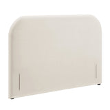 Keynote Alabaster Full Size Stain-Resistant Performance Velvet Headboard