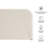 Keynote Alabaster Full Size Stain-Resistant Performance Velvet Headboard