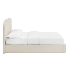 Keynote Alabaster King Performance Velvet Storage Platform Bed Frame - Ornate Home