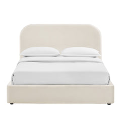 Keynote Alabaster King Performance Velvet Storage Platform Bed Frame - Ornate Home