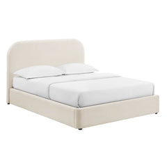 Keynote Alabaster Queen Performance Velvet Storage Platform Bed Frame - Ornate Home