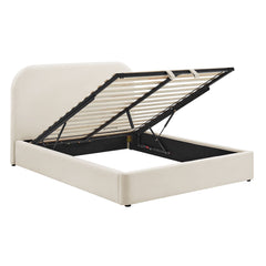 Keynote Alabaster Queen Performance Velvet Storage Platform Bed Frame - Ornate Home