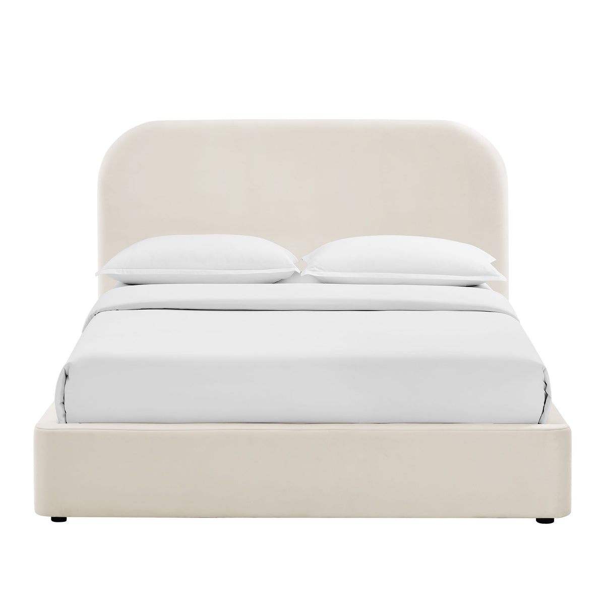Keynote Alabaster Queen Performance Velvet Storage Platform Bed Frame - Ornate Home