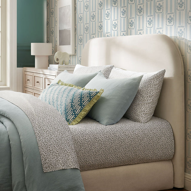 Keynote Alabaster Queen Size Stain-Resistant Performance Velvet Headboard - Ornate Home