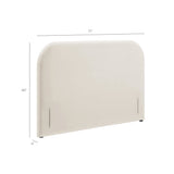 Keynote Alabaster Queen Size Stain-Resistant Performance Velvet Headboard - Ornate Home