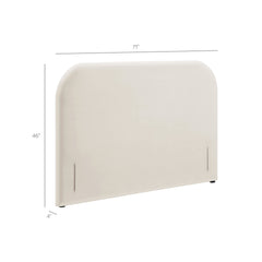 Keynote Alabaster Queen Size Stain-Resistant Performance Velvet Headboard - Ornate Home