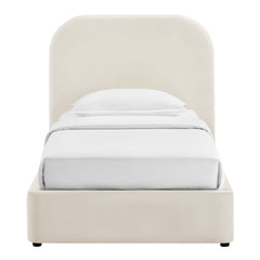 Keynote Alabaster Twin Performance Velvet Storage Platform Bed Frame - Ornate Home