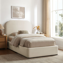 Keynote Alabaster Twin Performance Velvet Storage Platform Bed Frame - Ornate Home