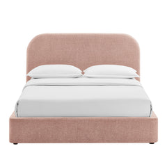 Keynote Blush King Fabric Upholstered Storage Platform Bed Frame - Ornate Home