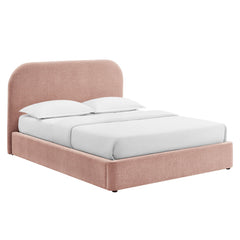 Keynote Blush Queen Fabric Upholstered Storage Platform Bed Frame - Ornate Home