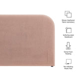 Keynote Blush Queen Size Upholstered Fabric Headboard - Ornate Home
