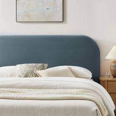 Keynote Cadet Blue Full Performance Velvet Storage Platform Bed Frame - Ornate Home