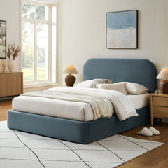 Keynote Cadet Blue King Performance Velvet Storage Platform Bed Frame - Ornate Home