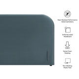 Keynote Cadet Blue King Size Stain-Resistant Performance Velvet Headboard