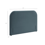 Keynote Cadet Blue King Size Stain-Resistant Performance Velvet Headboard