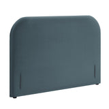 Keynote Cadet Blue Queen Size Stain-Resistant Performance Velvet Headboard