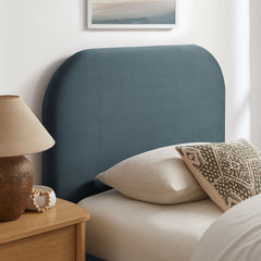 Keynote Cadet Blue Twin Performance Velvet Storage Platform Bed Frame - Ornate Home
