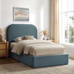 Keynote Cadet Blue Twin Performance Velvet Storage Platform Bed Frame - Ornate Home