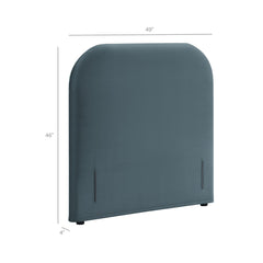 Keynote Cadet Blue Twin Stain-Resistant Performance Velvet Headboard - Ornate Home