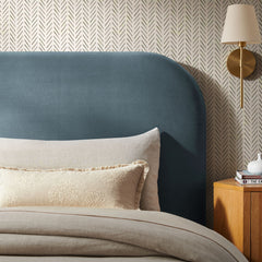 Keynote Cadet Blue Twin Stain-Resistant Performance Velvet Headboard - Ornate Home