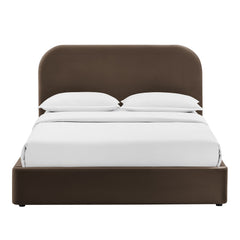 Keynote Chocolate Brown Full Performance Velvet Storage Platform Bed Frame - Ornate Home
