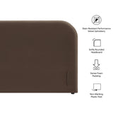 Keynote Chocolate Brown Full Size Stain-Resistant Performance Velvet Headboard