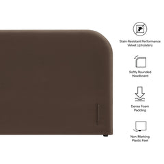 Keynote Chocolate Brown Full Size Stain-Resistant Performance Velvet Headboard - Ornate Home